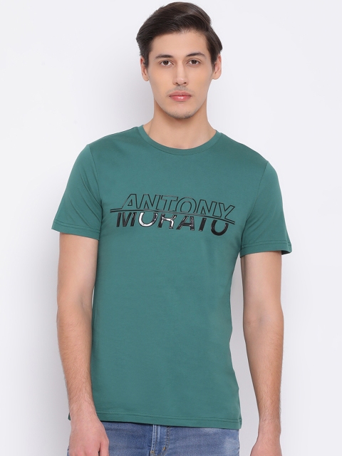 

Antony Morato Men Green Printed Round Neck T-shirt
