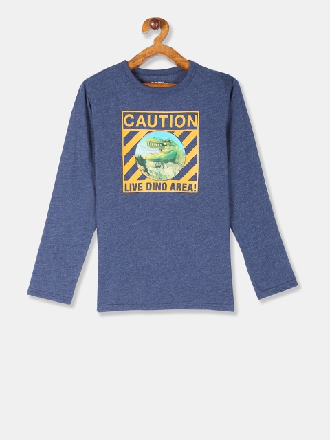 

The Childrens Place Boys Blue Printed Round Neck T-shirt