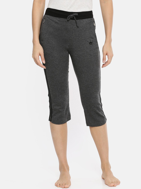

Red Rose Women Grey Solid Lounge Capris