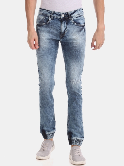 

Flying Machine Men Blue Slim Fit Mid-Rise Low Distress Stretchable Jeans
