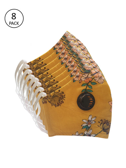 

Jompers Unisex Yellow Pack Of 8 2-Ply Reusable Outdoor Mask With Valve