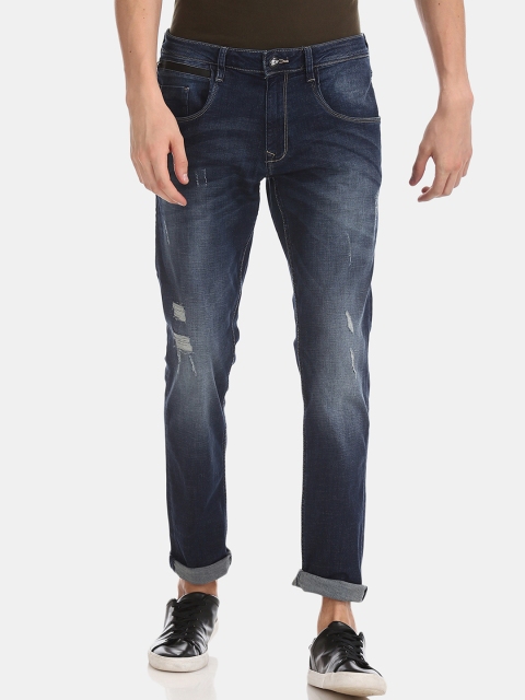 

Ed Hardy Men Blue Slim Fit Mid-Rise Low Distress Stretchable Jeans