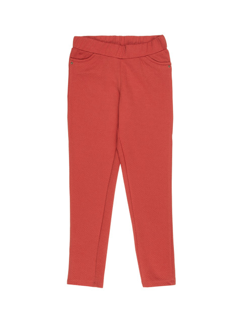 

U.S. Polo Assn. Kids Girls Red Solid Regular Trousers
