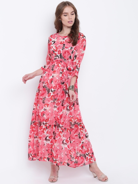 

Shakumbhari Women Pink Printed Maxi Dress