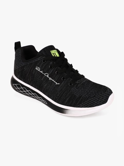 

Duke Men Black & White Textile Running Shoes