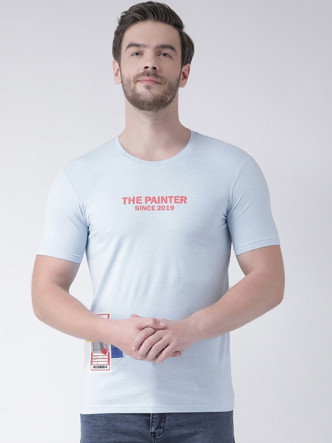 

Rex Straut Jeans Men Blue Printed Round Neck T-shirt