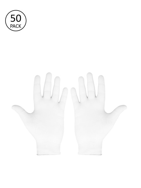 

LONDON FASHION hob Unisex Pack Of 50 White Solid Surgical Disposable Hand Gloves