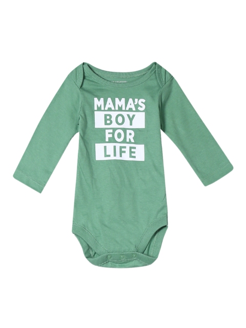 

The Childrens Place Infant Boys Green & White Printed Bodysuit