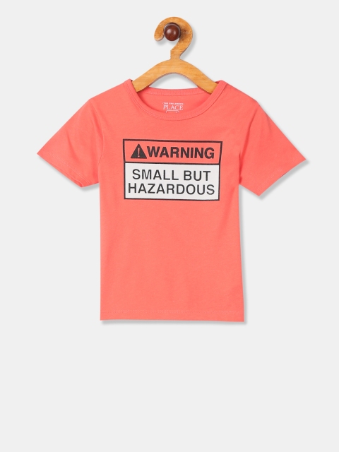 

The Childrens Place Boys Orange Printed Round Neck T-shirt