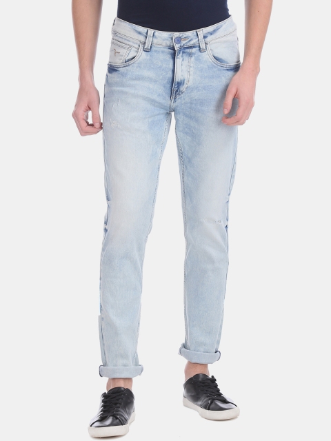 

Flying Machine Men Blue Skinny Fit Low-Rise Low Distress Stretchable Jeans