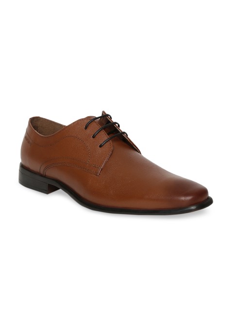 

Red Tape Men Tan Brown Solid Leather Formal Derbys