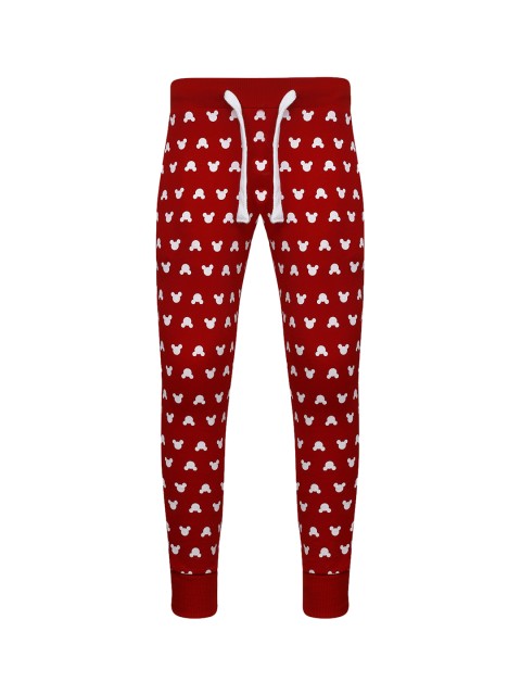 

MICKEY & FRIENDS By Kids Ville Girls Red & White Printed Straight-Fit Joggers