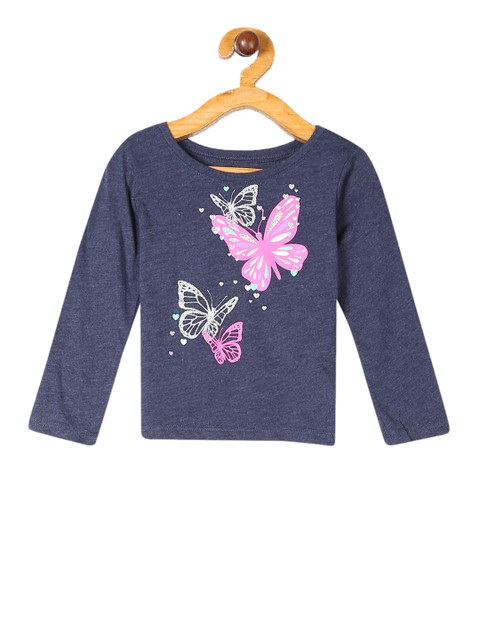 

The Childrens Place Girls Blue Printed Round Neck T-shirt