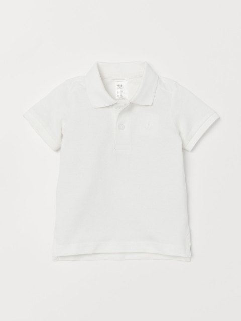 

H&M Boys White Solid Polo Shirt