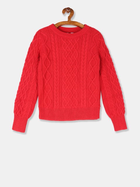 

GAP Girls Red Solid Pullover Sweater