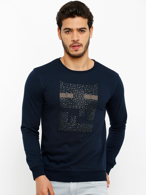 

Rex Straut Jeans Men Navy Blue Self Design Sweatshirt