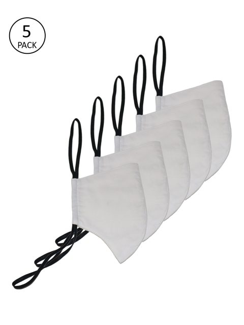 

The Vanca Unisex Off-White 5 Pcs 3-Ply Reusable Face Masks