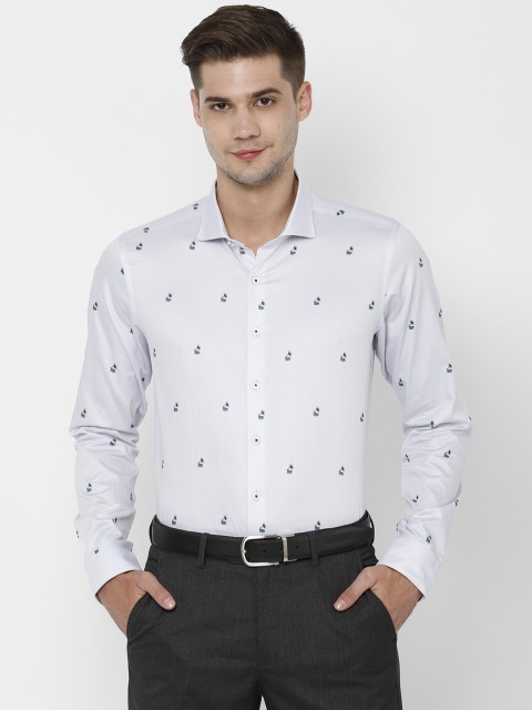 

SIMON CARTER LONDON Men Grey Slim Fit Printed Formal Shirt