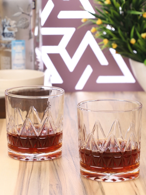 

ceradeco Set Of 6 Transparent Solid Temple Shaped Whiskey Glasses