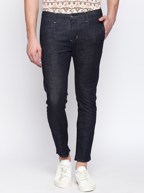 Rex Straut Jeans Men Blue Smart Slim Fit Solid Regular Trousers