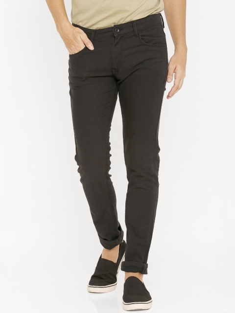 

Rex Straut Jeans Men Black Skinny Fit Mid-Rise Clean Look Stretchable Jeans