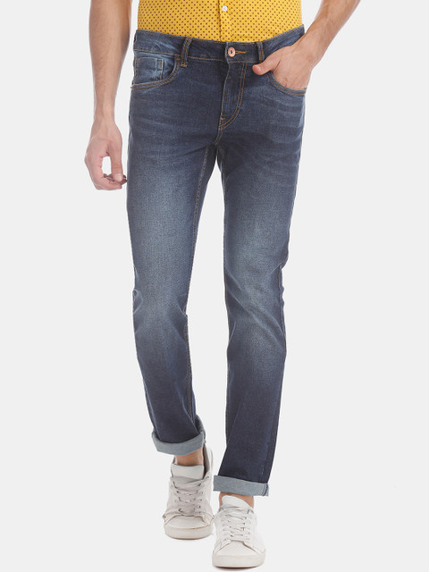 

Flying Machine Men Navy Blue Slim Fit Mid-Rise Clean Look Stretchable Jeans