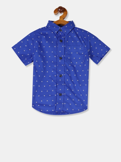 

The Childrens Place Boys Blue Printed Casual Shirt