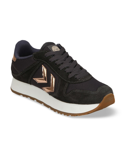 

hummel Unisex Black & Gold Colourblocked Sneakers