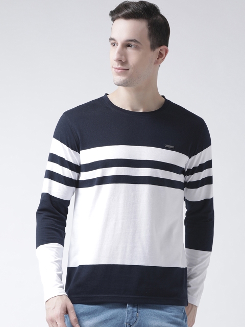 

Club York Men Navy Blue Colourblocked Round Neck T-shirt