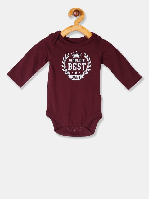 

The Childrens Place Infant Boys Burgundy World's Best Baby Crown Graphic Printed Bodysuit