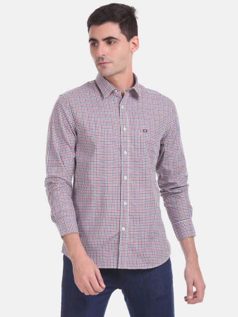 

Arrow Sport Men White & Blue Slim Fit Checked Casual Shirt