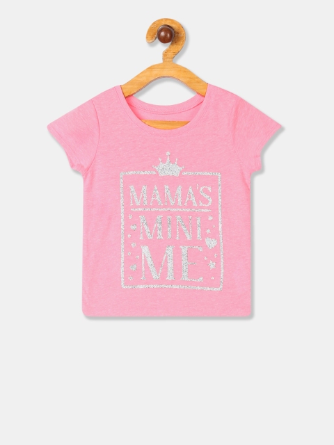 

The Childrens Place Girls Pink Printed Round Neck T-shirt