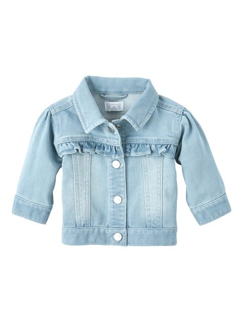 

The Childrens Place Boys Blue Solid Denim Jacket