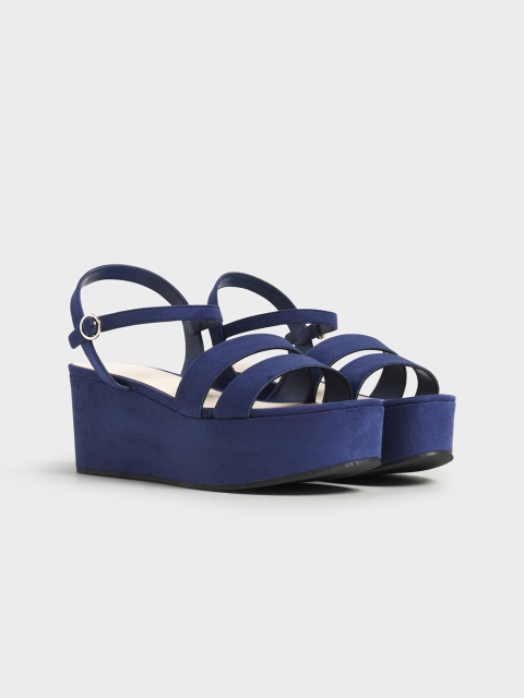 

CHARLES & KEITH Women Navy Blue Solid Wedges