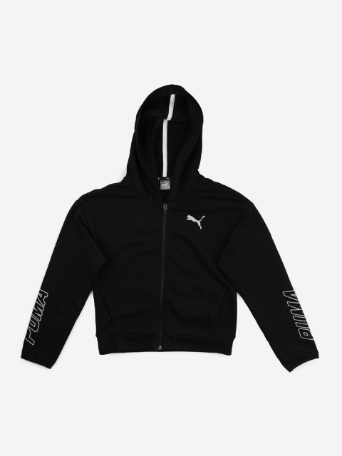

Puma Girls Black Printed Alpha Hooded Sweat G Sporty Jacket