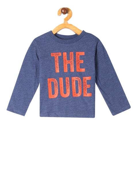 

The Childrens Place Boys Navy Blue The Dude Printed Round Neck T-shirt