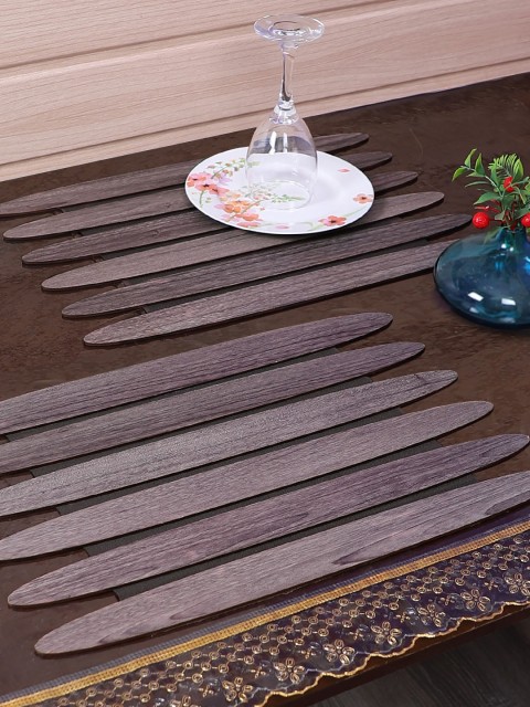 

eyda Set Of 6 Grey Solid Wooden Foldable Table Placemat