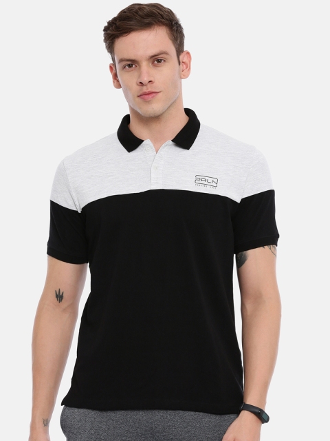 

Proline Men Black Colourblocked Polo Collar T-shirt