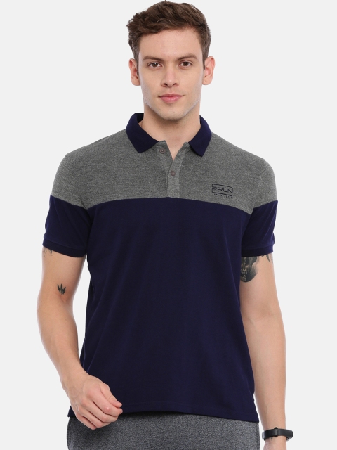 

Proline Men Navy Blue Colourblocked Polo Collar T-shirt