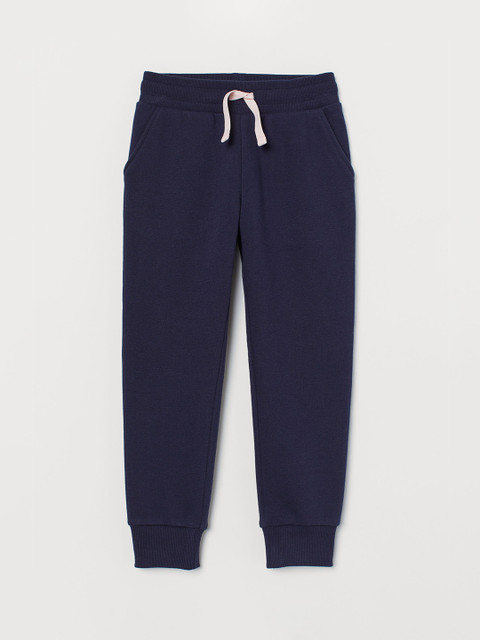 

H&M Girls Navy Blue Solid Joggers
