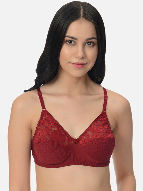 

mod & shy Burgundy Lace Non-Wired Non Padded Everyday Bra MS54B