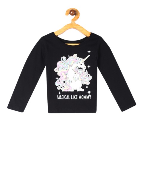 

The Childrens Place Boys Black & White Glitter Unicorn Graphic T-shirt