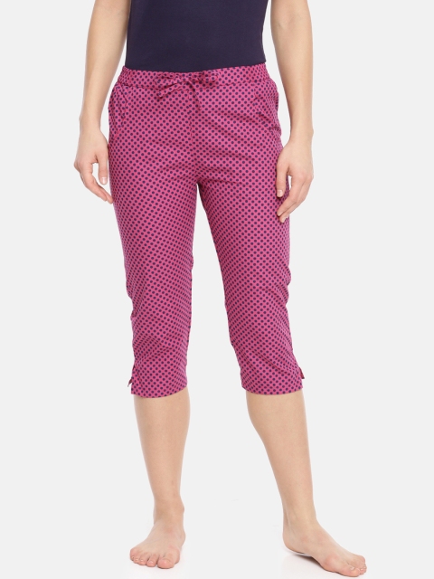 

Macrowoman W-Series Women Pink Printed Active Lounge Capri