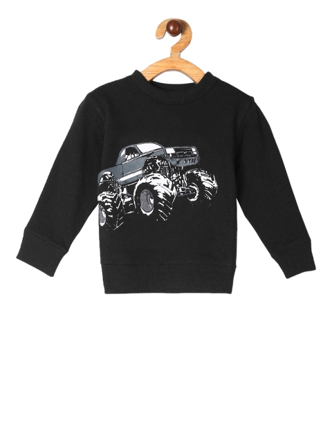 

The Childrens Place Boys Black Printed Sweatshirt