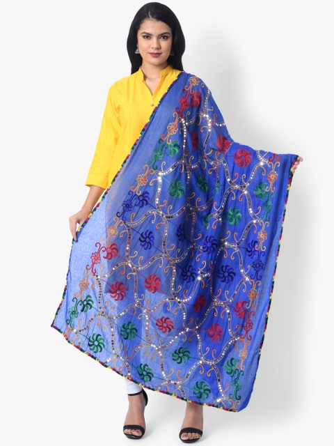 

Vastraa Fusion Blue Embroidered Pure Cotton Dupatta