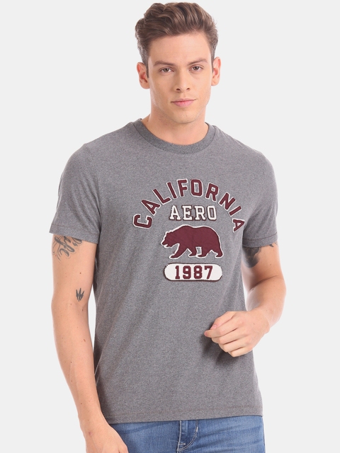 

Aeropostale Men Grey Printed Round Neck T-shirt