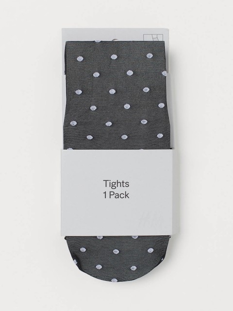 

H&M Women Grey & White Printed Spotted Stockings