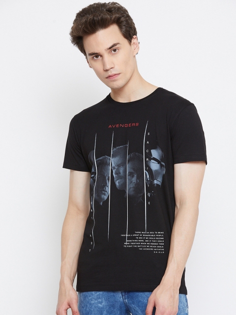 

Octave Men Black Printed Round Neck T-shirt