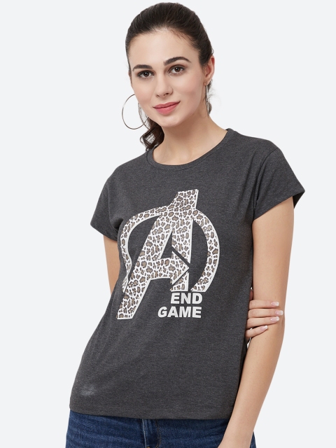 

Free Authority Women Grey Avengers Endgame Printed Round Neck T-shirt