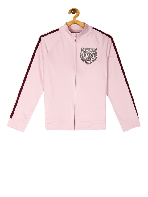 

The Childrens Place Girls Pink Printed Bomber